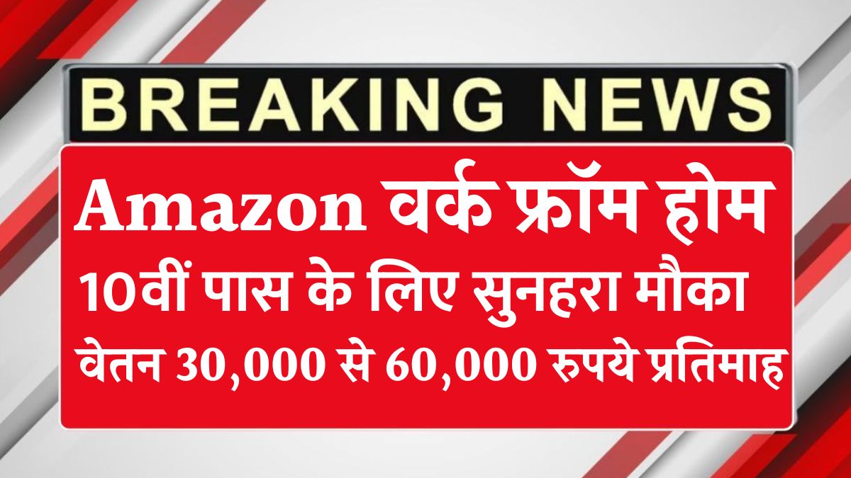 Amazon Work From Home 2025: 10वीं पास के लिए Amazon में जॉब, वेतन 30,000 से 60,000 रुपये प्रतिमाह