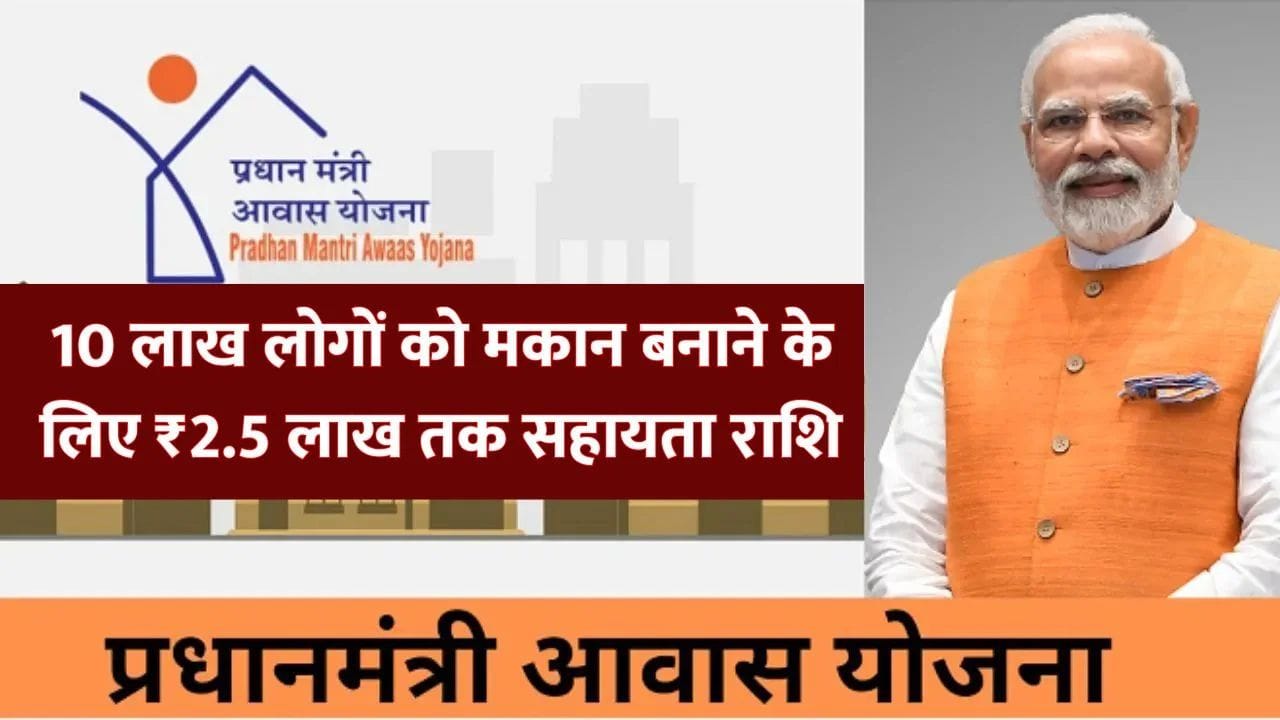 PM Awas Yojana 2025: 10 लाख लोगों को मकान बनाने के लिए ₹2.5 लाख तक सहायता राशि – प्रधानमंत्री आवास योजना 2025