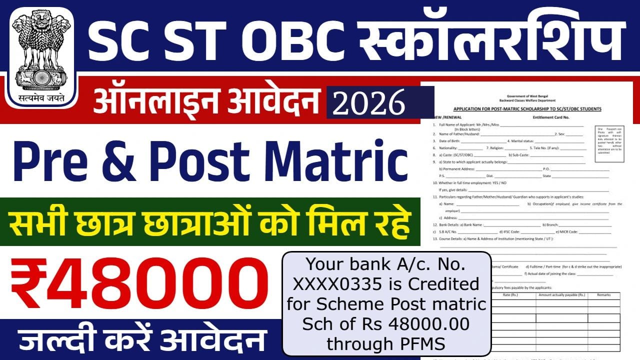 SC ST OBC Scholarship 2026: आवेदन प्रक्रिया, पात्रता और पूरी जानकारी