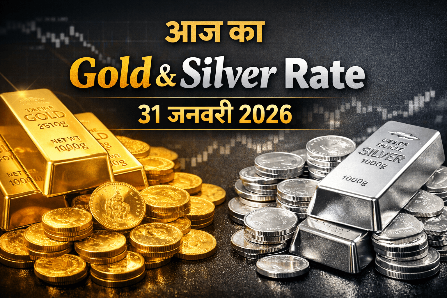 आज का Gold Silver Rate: सोना-चांदी में आई गिरावट, जानिए 10 ग्राम का भाव (31 जनवरी 2026) 1 आज का Gold Silver Rate: सोना-चांदी में आई गिरावट, जानिए 10 ग्राम का भाव (31 जनवरी 2026)