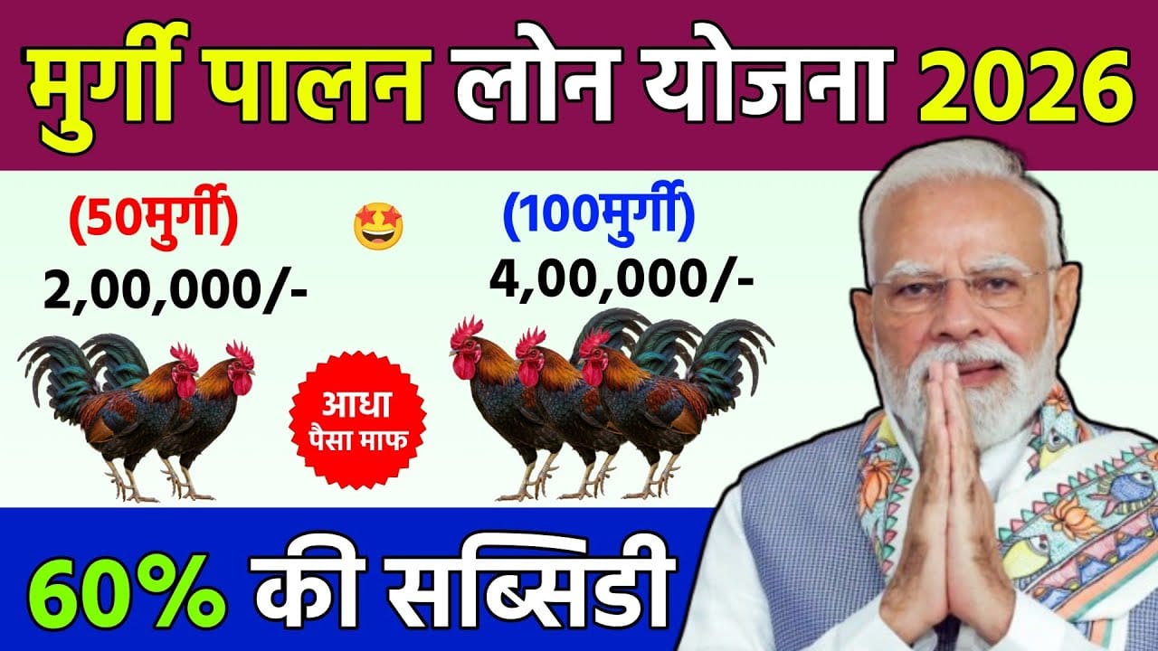 Murgi Palan Loan Yojana : मुर्गी पालन पर सरकार देगी 60% तक सब्सिडी, फॉर्म भरने की प्रक्रिया शुरू, जल्दी करें आवेदन।